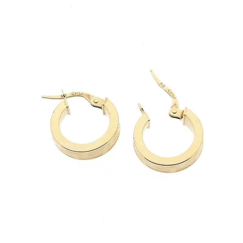 Image 4 of Gold Hoops with Meander Pattern