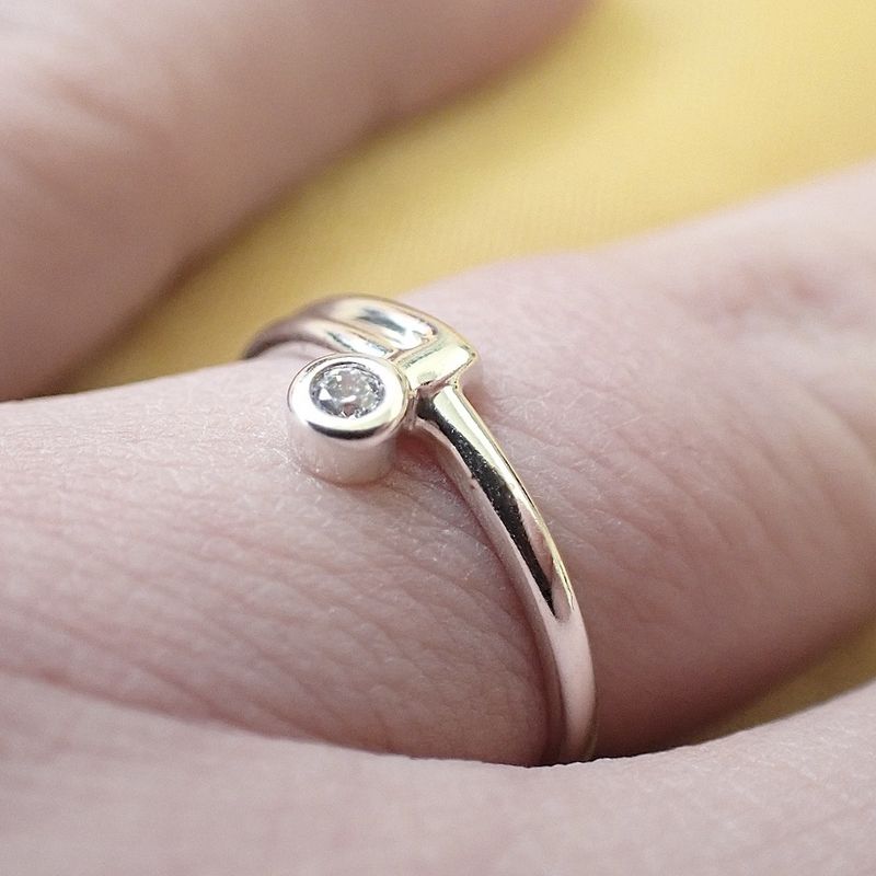 Image 8 of Silver ring with zirconia