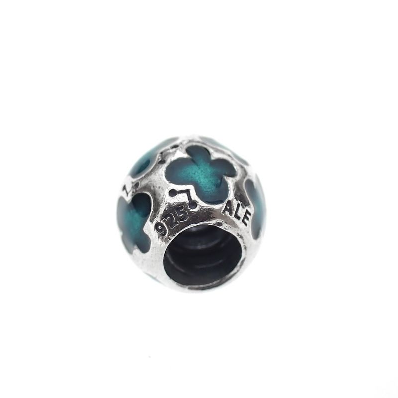 Image 4 of Pandora charm; Silver; Turquoise Butterfly