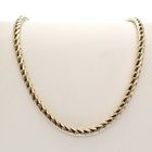 Image 1 of Two-tone gold braided necklace; foxtail link | 45 cm