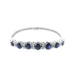 Image 3 of 18K white gold bracelet with sapphire and diamond (0.36 ct.) | 18.5 cm