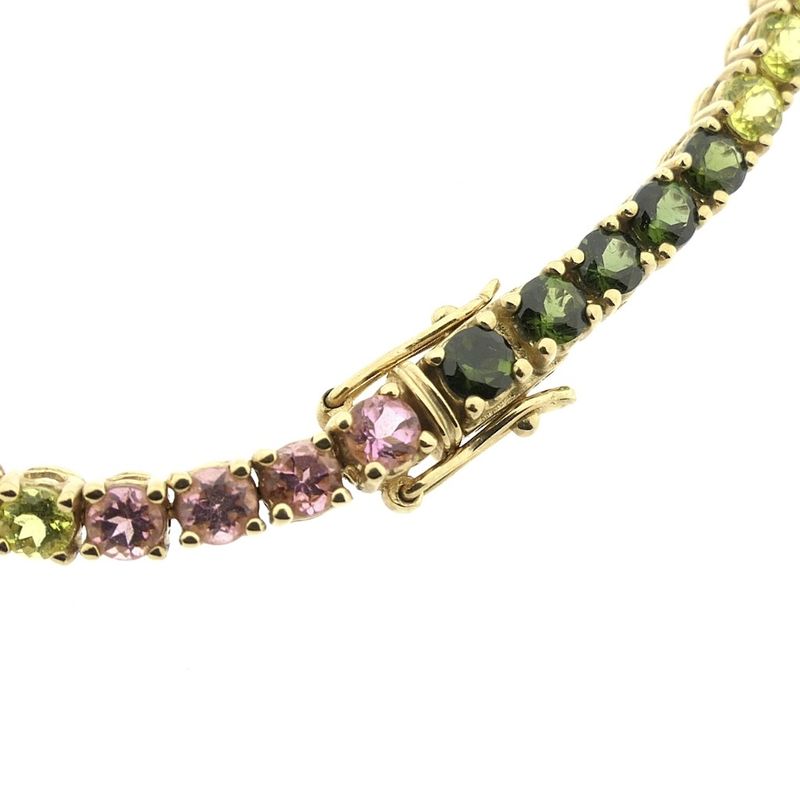 Image 3 of 9-karat tennis bracelet with multi-colored zirconia | 18.5 cm