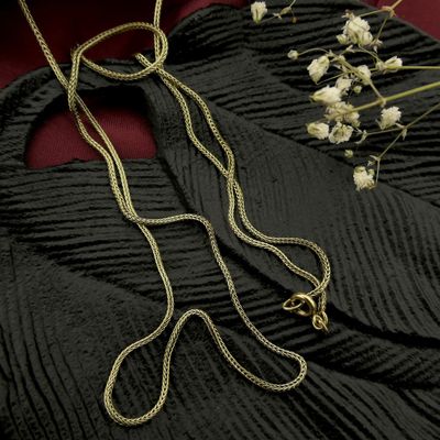 Image 2 of Gold foxtail link chain | 65 cm