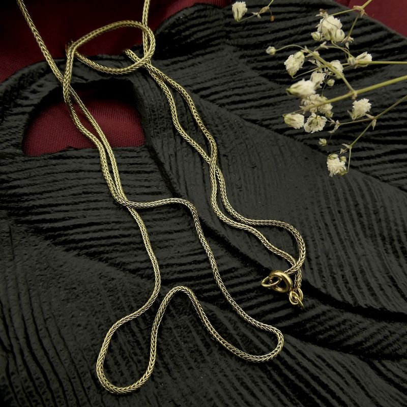 Image 2 of Gold foxtail link chain | 65 cm