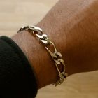 Image 9 of Two-tone gold wide gourmet link bracelet