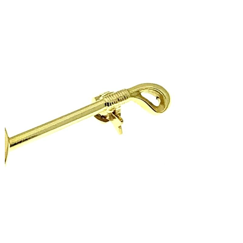 Image 5 of Gold brooch with a horseshoe and polo mallet