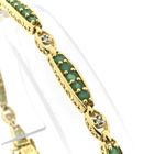 Image 3 of Gold bracelet with emerald and diamond; 0.04 ct. | 18.5 cm