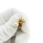 Image 11 of Vintage gold stud earrings with pearl