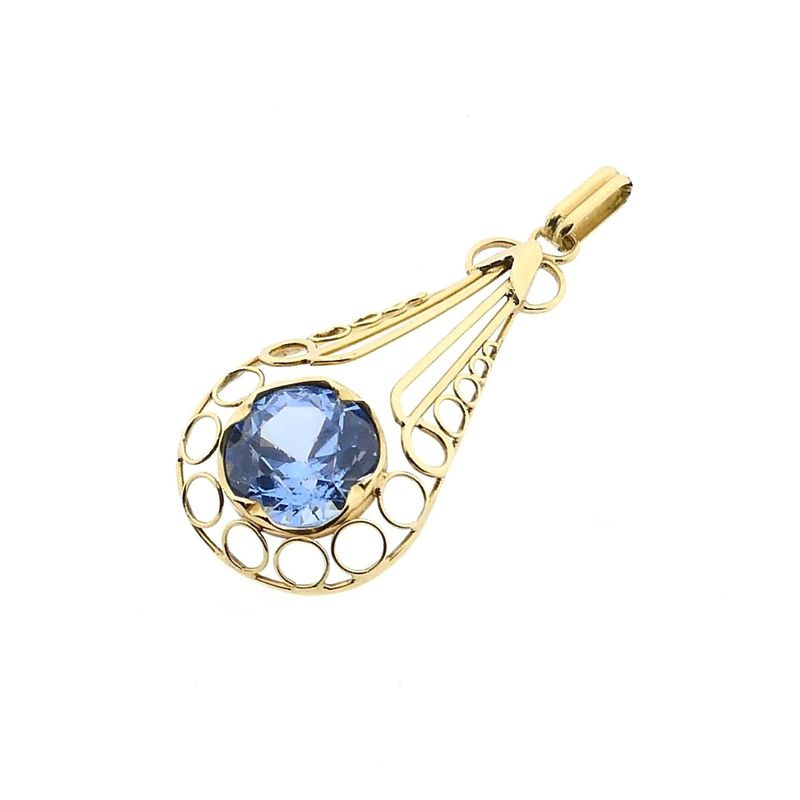 Image 8 of Gold Pendant with Topaz; 14 Karat