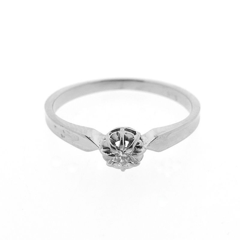 Image 7 of White gold solitaire ring with 0.06 ct diamond.