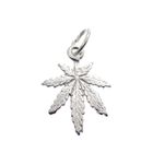 Image 1 of Silver charm; Marijuana leaf 2