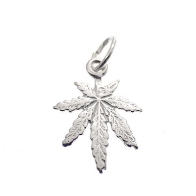 Image 1 of Silver charm; Marijuana leaf 2