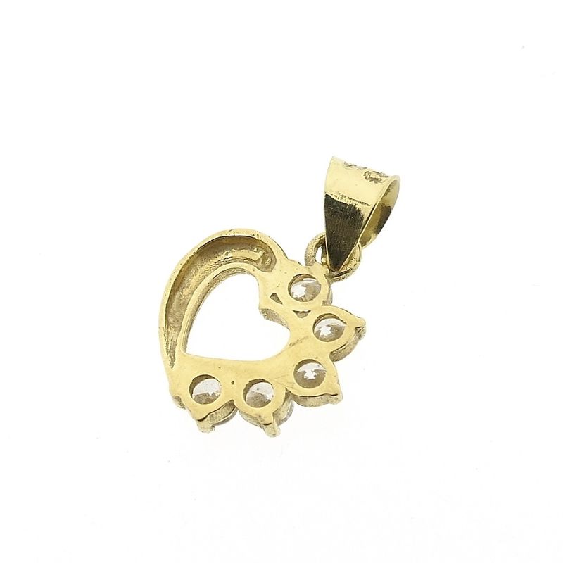 Image 5 of Gold pendant of a heart with zirconia