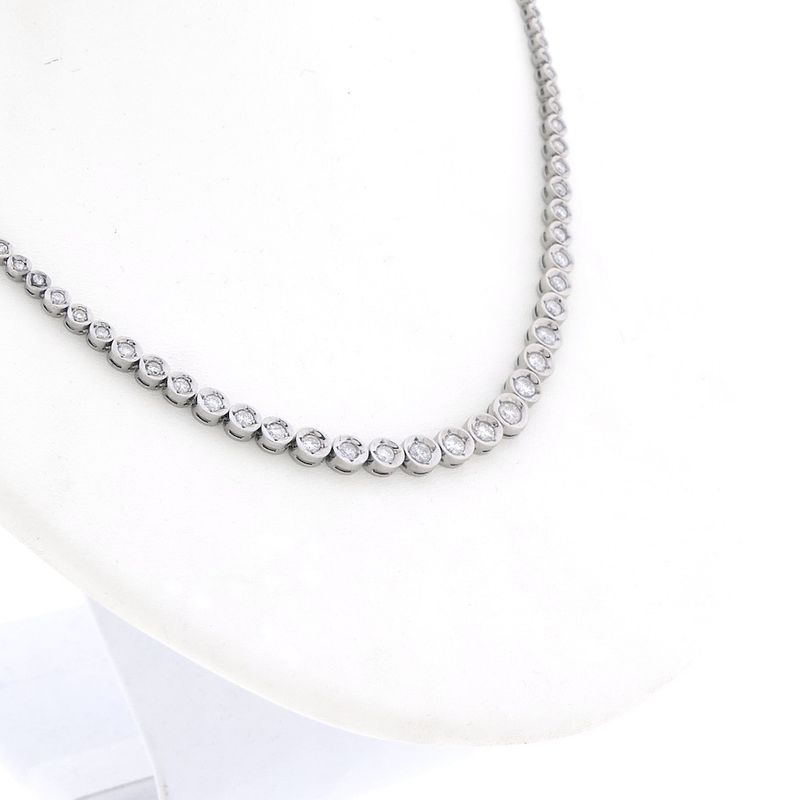 Image 3 of 18K white gold tennis necklace with 3.00 ct. diamonds | 42 cm