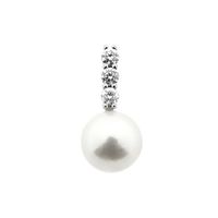 18-karat white gold pendant with pearl and diamond | 0.18 ct.