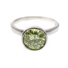 Image 3 of Silver solitaire ring with green zirconia