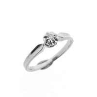 White gold solitaire ring with 0.06 ct diamond.