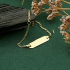 Image 2 of Gold Figaro link children's bracelet with engraving plate | 13 cm