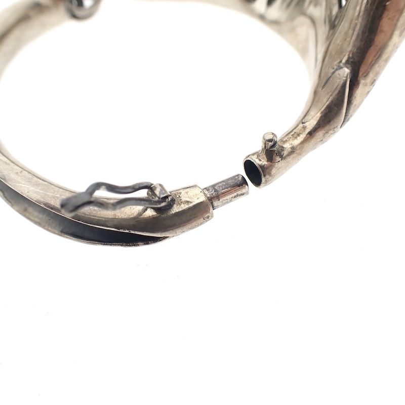 Image 8 of Silver floral fantasy bracelet with blood coral | Ø 54 mm