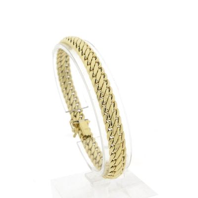 Image 1 of Gold French gourmet link bracelet | 19 cm