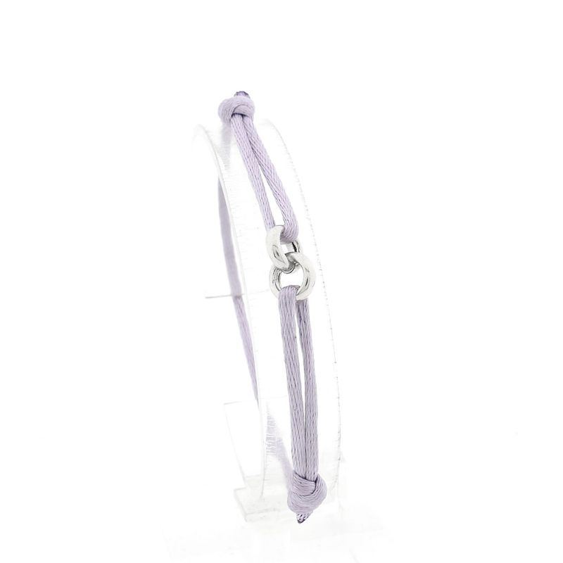 Image 3 of Forever Knots® Lilac Satin Bracelet with Silver Link