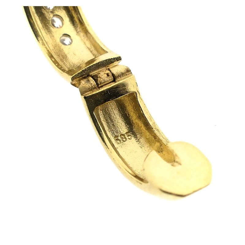 Image 6 of Gold hoop earrings with zirconia; Ø 15.2 mm