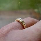 Image 10 of Two-tone gold ring with diamond; 0.02 ct.