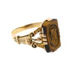 Image 7 of Gold ring with tiger's eye; Cameo