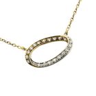 Image 3 of Gold link chain with bicolor fixed diamond pendant; 0.34 ct.