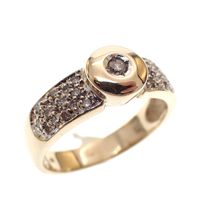 Gold ladies ring with diamonds; 0.35 ct.