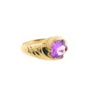 Image 4 of Vintage Gold Ring with Synthetic Purple Gemstone