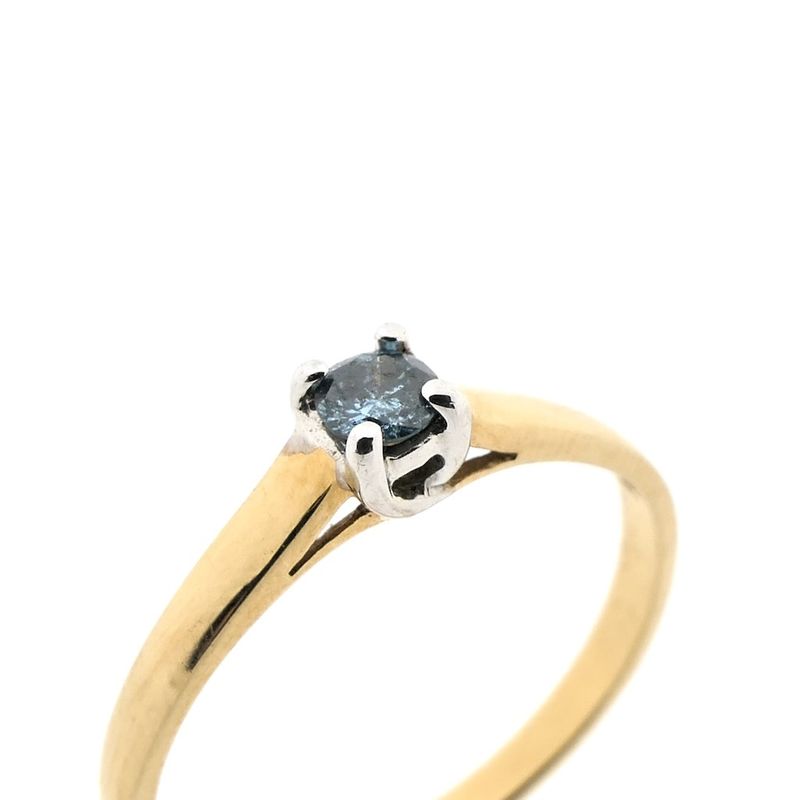 Image 3 of 9 carat ring with blue diamond | 0.18 ct.