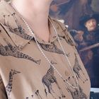 Image 4 of Silver long anchor link necklace | 70 cm