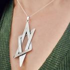 Image 4 of Silver abstract pendant | Star of David