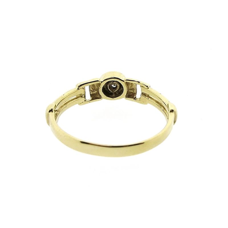 Image 4 of Gold solitaire ring with diamond; 0.025 ct.