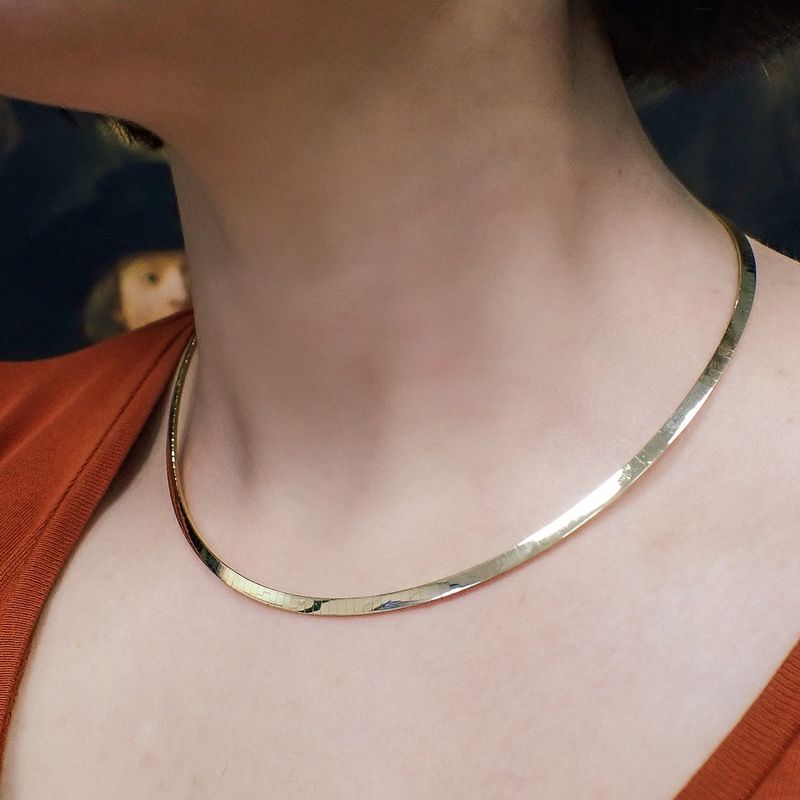 Image 4 of Gold Omega link necklace | 41 cm