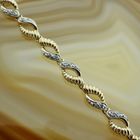 Image 2 of Two-tone gold link bracelet with 0.16 ct. diamonds | 18 cm