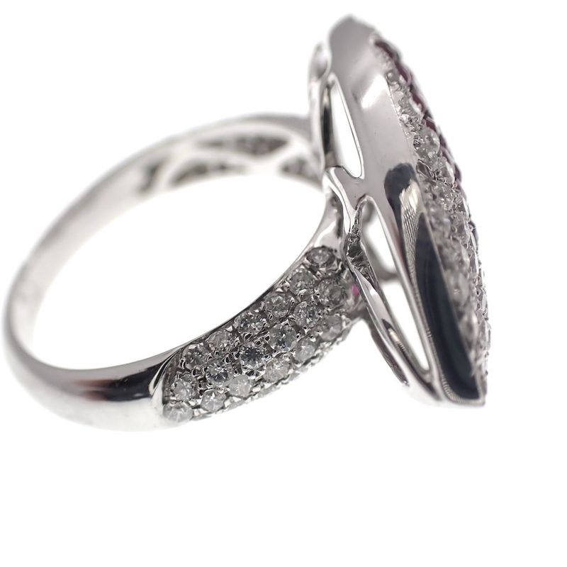 Image 6 of 18 carat white gold ring Kiss; ruby ​​& diamond | 1.02 ct.