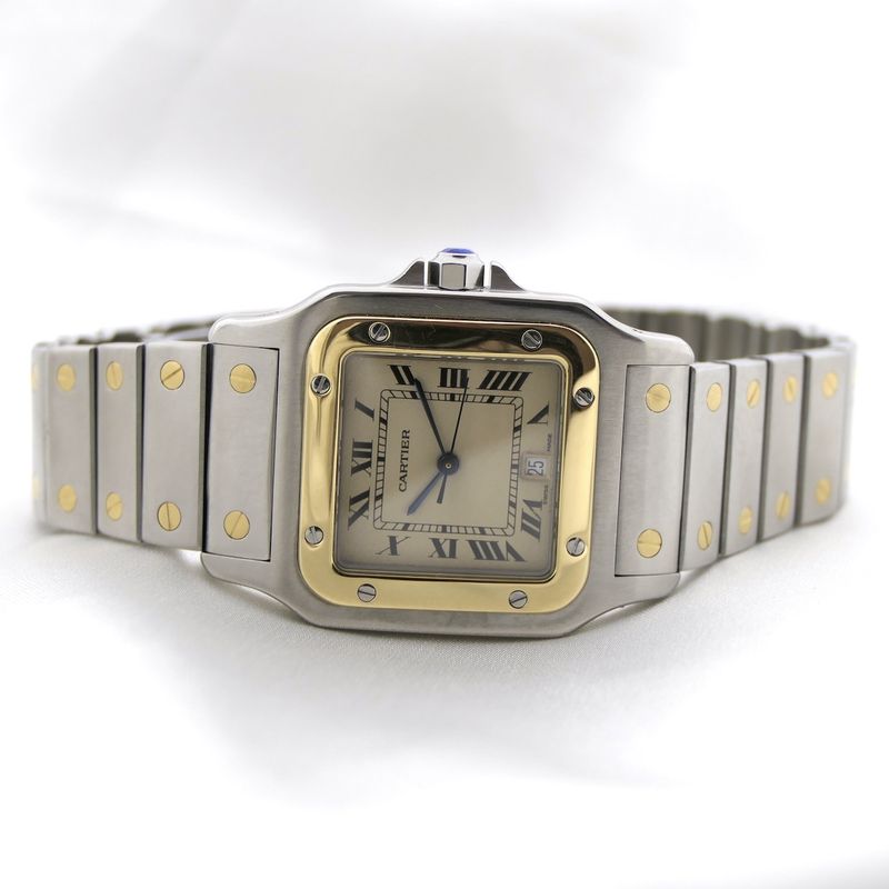 Image 10 of Cartier Santos Galbee; Gold/steel unisex watch