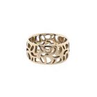 Afbeelding 3 van Vintage brede gouden ring met een open patroon