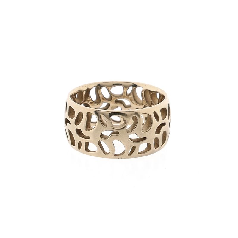 Afbeelding 3 van Vintage brede gouden ring met een open patroon