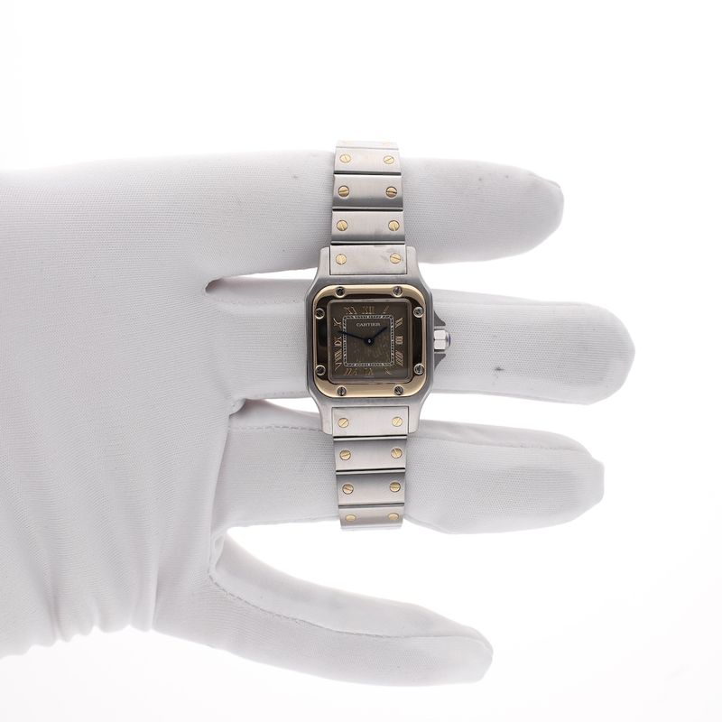 Image 16 of Cartier Santos Ladies ref. 1567; 18k gold/steel women's watch