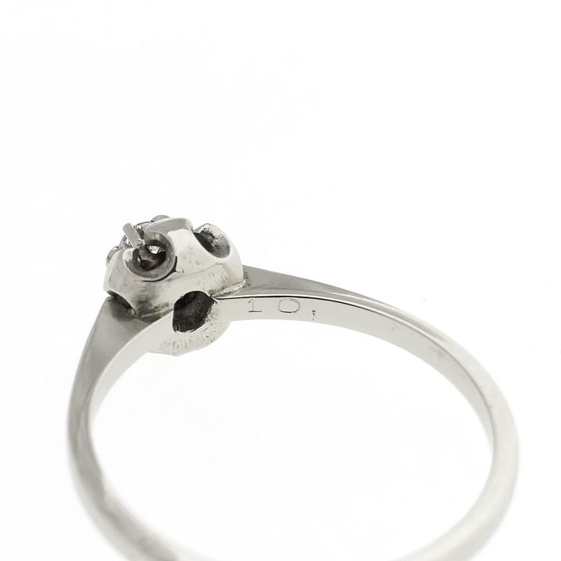 Image 5 of White gold solitaire ring with diamond | 0.10 ct.
