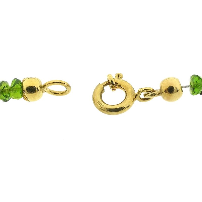 Image 5 of Peridot bead necklace with gold clasp