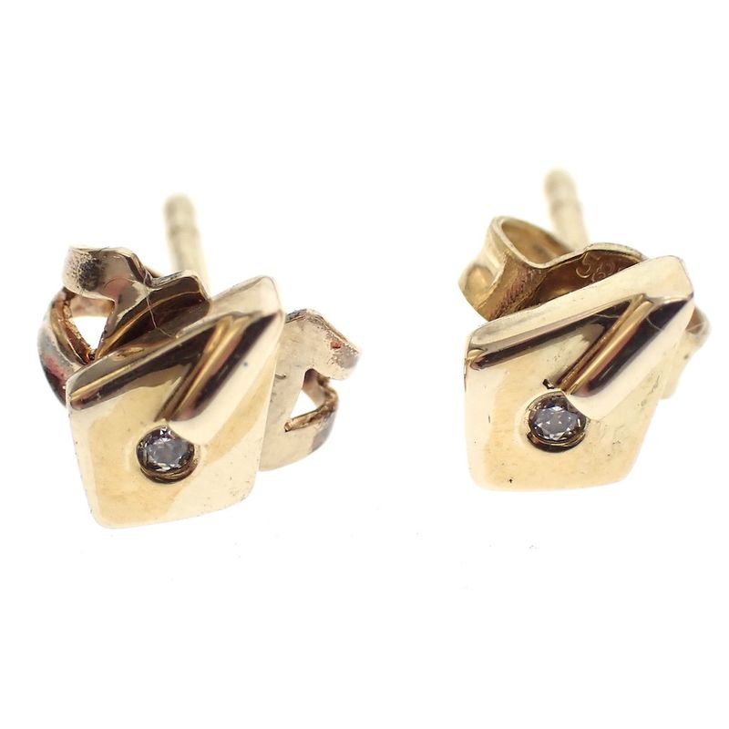 Image 5 of Gold stud earrings with zirconia