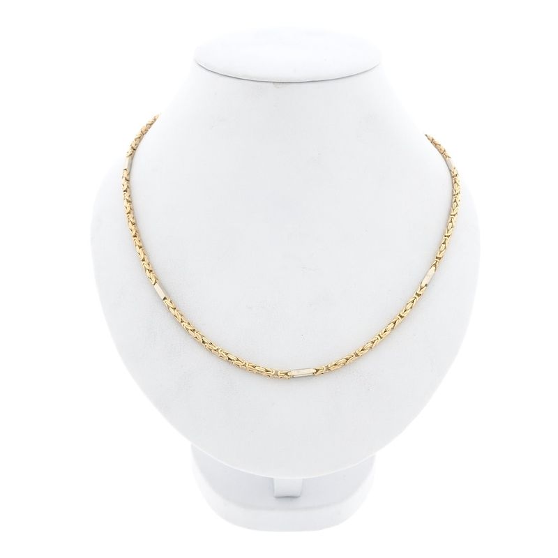 Image 1 of Two-tone gold square king chain | 64 cm