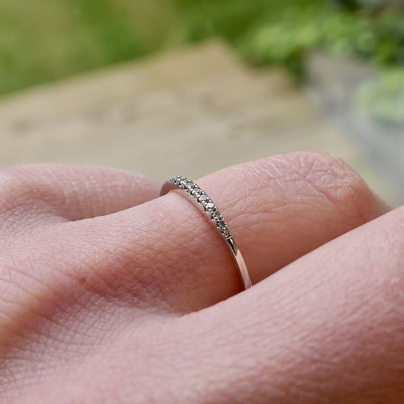 Image 7 of White gold ring with diamond | 0.05 ct.