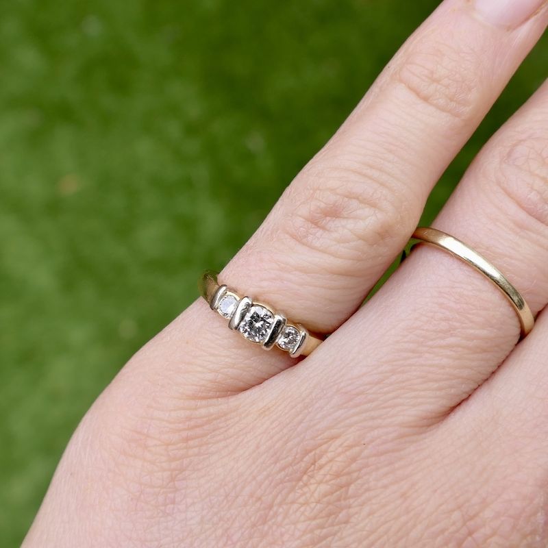 Image 9 of Gold ring with diamond | 0.32 ct.