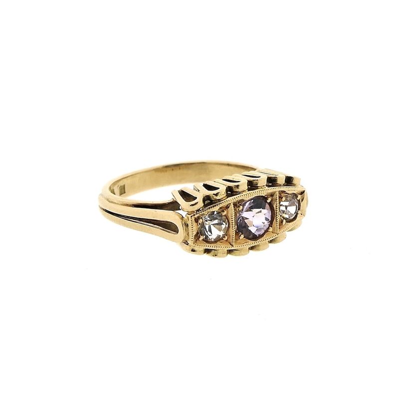 Image 4 of Gold ring with colored zirconia