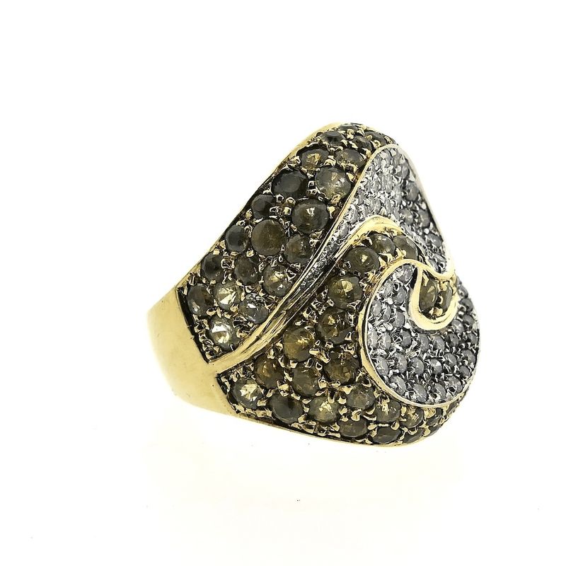 Image 6 of 18-karat gold cocktail ring with citrine and 1.28 ct. diamonds.